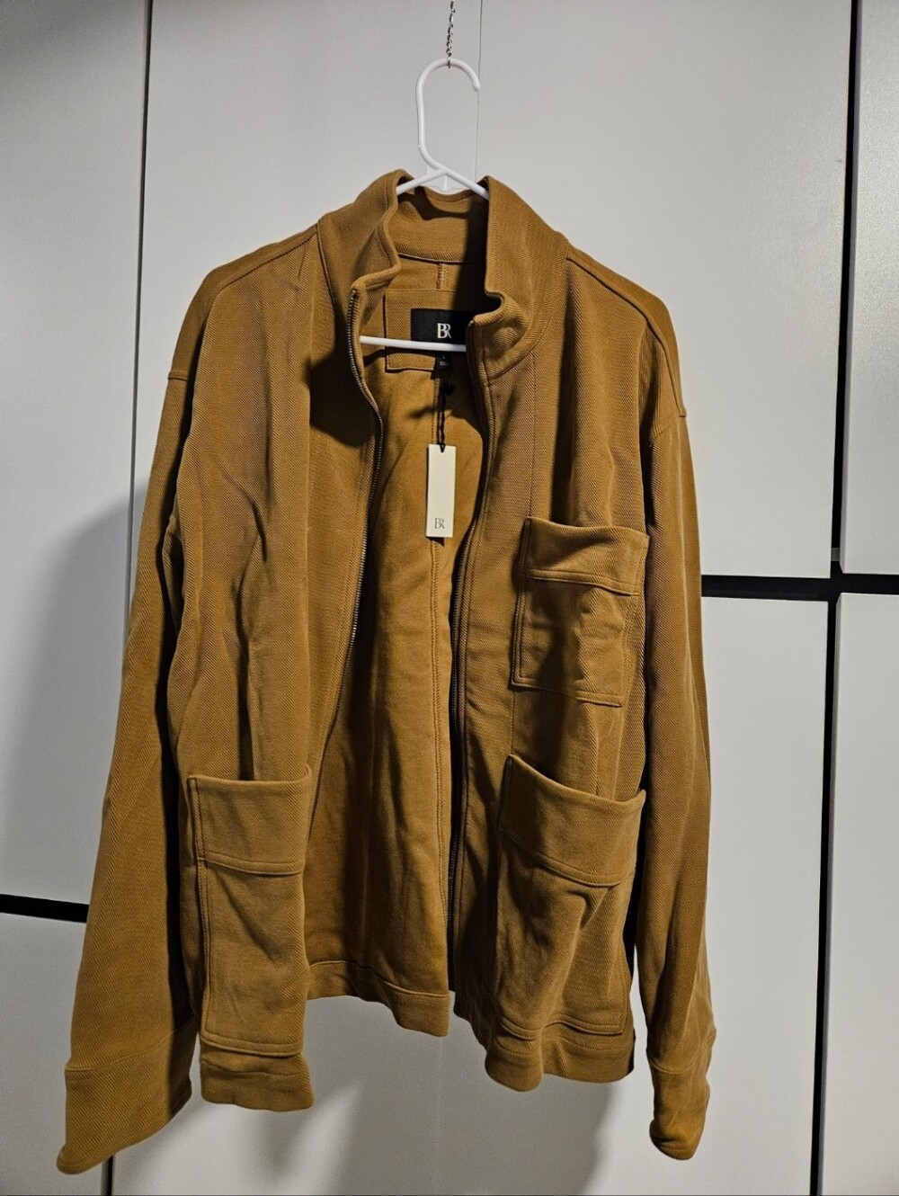 Banana Republic Men's Zip Shirt Jacket in Caramel Brown